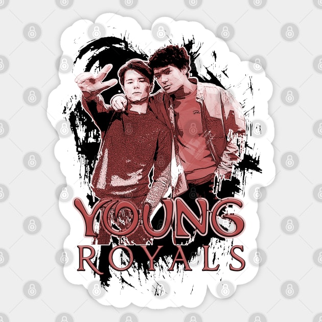 Simon and Wilhelm from the TV show - Young Royals Sticker by Color-Lab